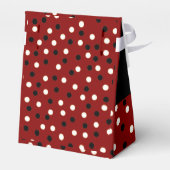 Maron Black & White Poka Dot Tent Favor Box Bedankdoosjes (Achterkant)