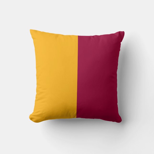 Maron- en Gold-gespleten kleur Kussen (Voorkant)