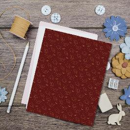 Maron & Gold Gradup Cap Toss Scrapbook Paper