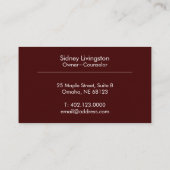 Maron Professional, gebogen en eenvoudig modern Visitekaartje (Achterkant)