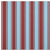 Maron & Sky Blue Lines Pattern Stof (Swatch)
