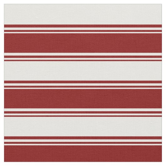 Maron & White Pattern van Stripes Stof (Close Up)