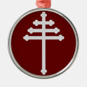 Maroniet Kerk Kruis Echte Kerstboom Metalen Ornament (Voorkant)