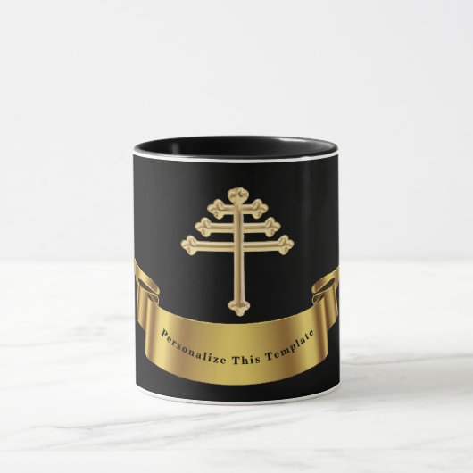 Maronite Church Cross-Personalized Gift Mok (Midden)