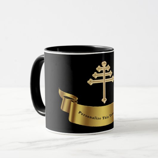 Maronite Church Cross-Personalized Gift Mok (Voorkant links)