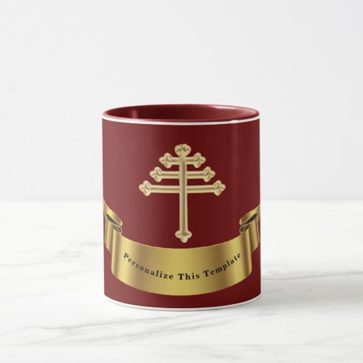 Maronite Church Cross-Personalized Gift Mok (Midden)