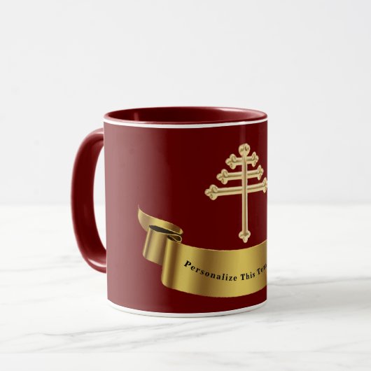 Maronite Church Cross-Personalized Gift Mok (Voorkant links)