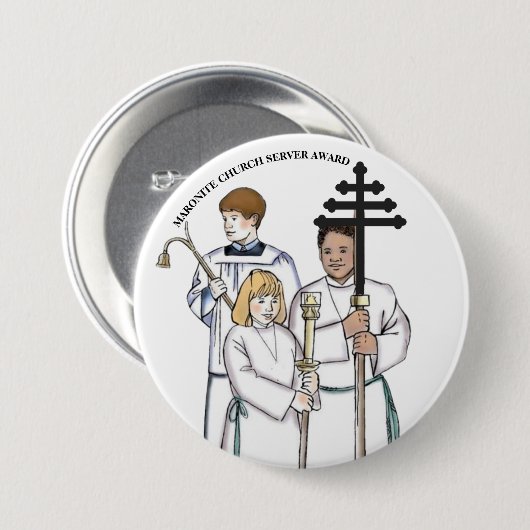 Maronite Church Server Award Ronde Button 7,6 Cm (Voorkant /achterkant)
