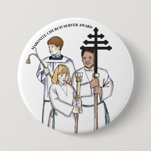 Maronite Church Server Award Ronde Button 7,6 Cm (Voorkant)