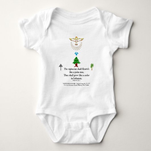 Maronitische Kerk Baby Doop Persoonlijk Romper (Voorkant)