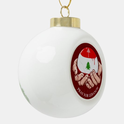 Maronitische Kerk Kruis en Cedar van Libanon Keramische Bal Ornament (Links)