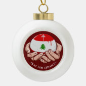 Maronitische Kerk Kruis en Cedar van Libanon Keramische Bal Ornament (Voorkant)