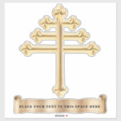 Maronitische Kerkkruis Personaliseerbare Tekst Sti Sticker (Vel)