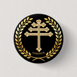 Maronitische ritus kerk kruis reversspeld knoop ronde button 3,2 cm