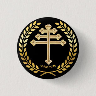 Maronitische ritus kerk kruis reversspeld knoop ronde button 3,2 cm