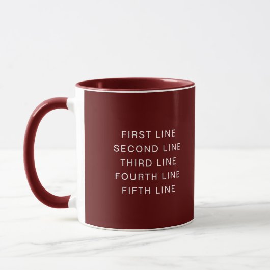 Maroon 11 oz Combo Mug with Personalized Text Mok (Links)