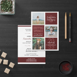 Maroon 3-Photo Fun Boxes Afstuderen Uitnodiging