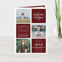 Maroon 4-Photo Fun Boxes Afstuderen Uitnodiging