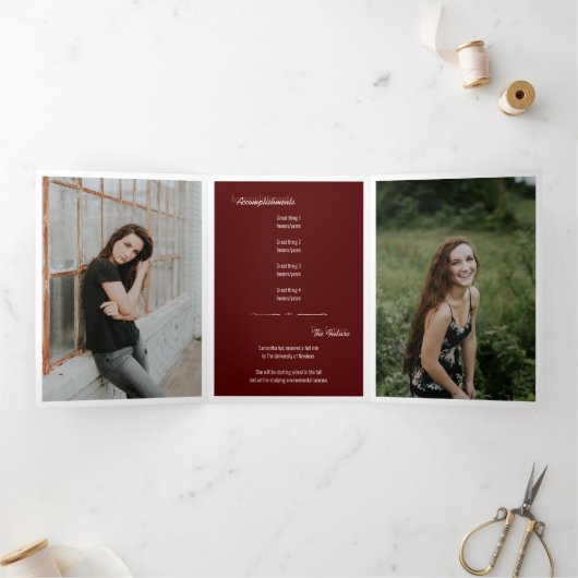 Maroon 5-Photo Fun Boxes Afstuderen Drieluik Uitnodiging (Binnen)