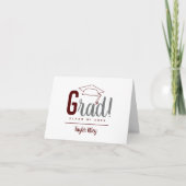 Maroon Afstudeerder Notitiekaartje (Voorkant)