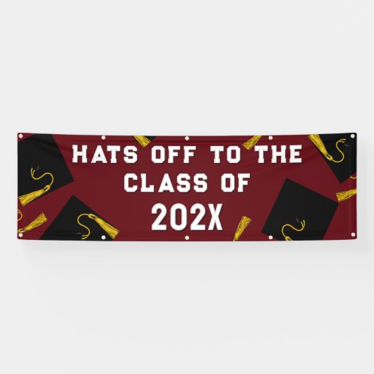 Maroon Afstuderen 2025 Spandoek (Horizontaal)
