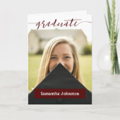 Maroon Afstuderen de Moderne Uitnodiging van de Fo (Voorkant)