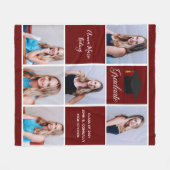 Maroon Afstuderen Senior Portret Fotocollage Fleece Deken (Voorkant (Horizontaal))