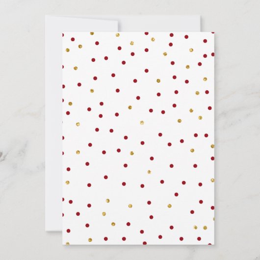 Maroon Afstuderen Uitnodiging | Faux Gold Glitter (Achterkant)