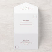 Maroon All in One Wedding Invite All In One Uitnodiging (Buitenkant)