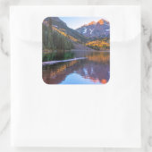 Maroon Alpen Glow Vierkante Sticker (Tas)