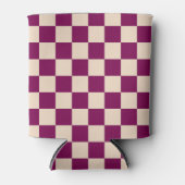 Maroon and beige checkerboard pattern blikjeskoeler (Voorkant)