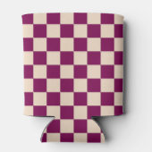 Maroon and beige checkerboard pattern blikjeskoeler (Achterkant)
