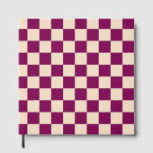 Maroon and beige checkerboard pattern gastenboek (Voorkant)