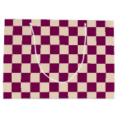 Maroon and beige checkerboard pattern groot cadeauzakje (Achterkant)