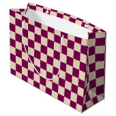 Maroon and beige checkerboard pattern groot cadeauzakje (Achterkant Gekanteld)