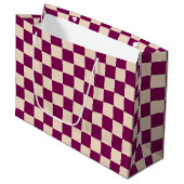 Maroon and beige checkerboard pattern groot cadeauzakje (Voorkant Gekanteld)