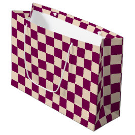 Maroon and beige checkerboard pattern groot cadeauzakje