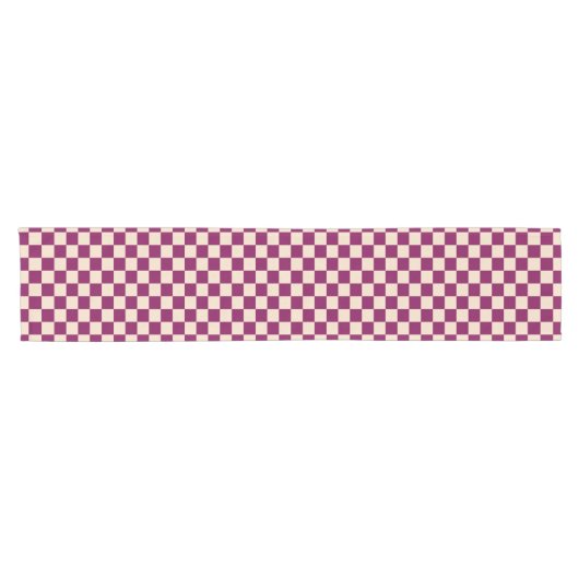Maroon and beige checkerboard pattern korte tafelloper (Horizontaal)