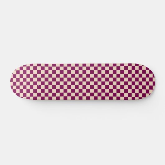 Maroon and beige checkerboard pattern persoonlijk skateboard (Horizontaal)