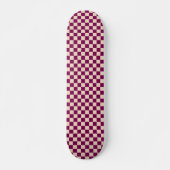 Maroon and beige checkerboard pattern persoonlijk skateboard (Voorkant)