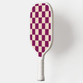 Maroon and beige checkerboard pattern pickleball paddle (Links)