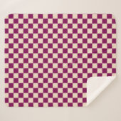 Maroon and beige checkerboard pattern sherpa deken (Voorkant (horizontaal))