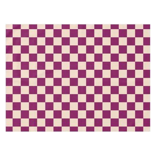 Maroon and beige checkerboard pattern tafelkleed (Voorkant (Horizontaal))