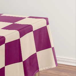Maroon and beige checkerboard pattern tafelkleed