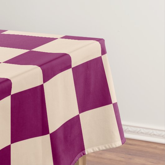 Maroon and beige checkerboard pattern tafelkleed (Voorbeeld)