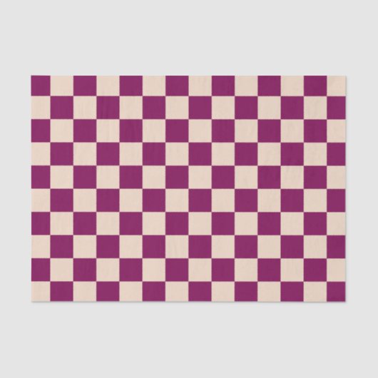Maroon and beige checkerboard pattern tissuepapier (Voorkant)