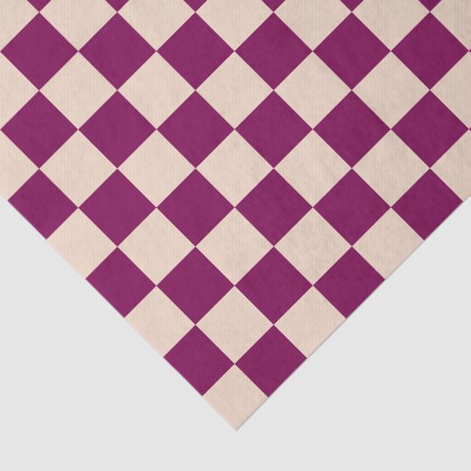 Maroon and beige checkerboard pattern tissuepapier (Detail)