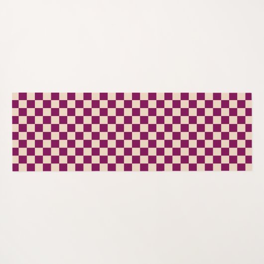 Maroon and beige checkerboard pattern yogamat (Achterkant (horizontaal))
