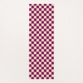 Maroon and beige checkerboard pattern yogamat (Achterkant)