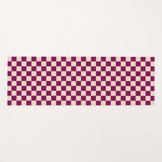 Maroon and beige checkerboard pattern yogamat (Voorkant (horizontaal))